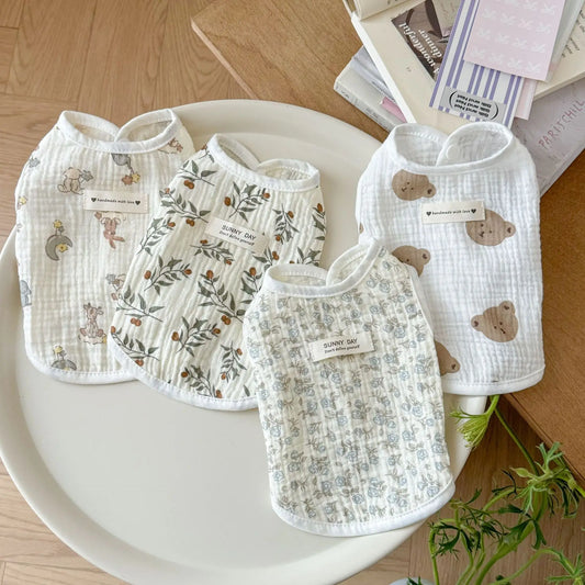 Lightweight Summer Dog Vest – Breathable Cotton Outfit for Small Dogs